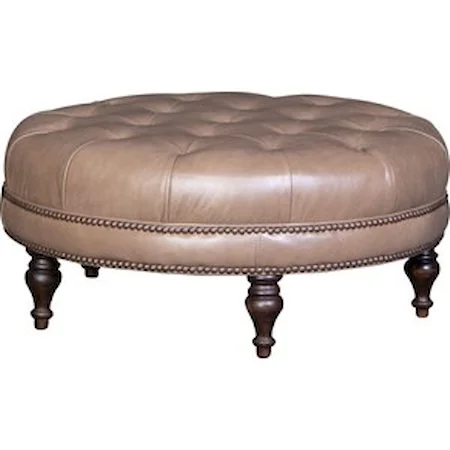 Traditional Table Ottoman with Turned Feet